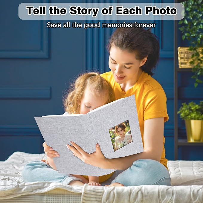 Aevdor 2 Pack 4x6 Photo Albums, Holds 600 Photos, Linen Cover, Grey | Linen Hardcover, Slip-In Pockets, Acid-Free & PVC-Free, Store Wedding Baby Vacation Memories - Image 9