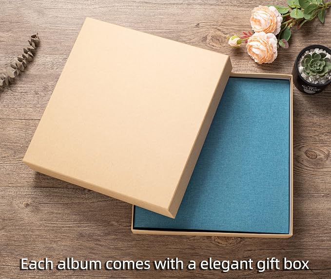 Large Photo Album Self Adhesive 4x6 5x7 3x5 8.5x11 Scrapbook Magnetic Album DIY Scrap Book Length 13 x Width 12.8 (Inches) 120 Sticky Pages Linen Cover DIY Photo Album (Sky Blue) - Image 6