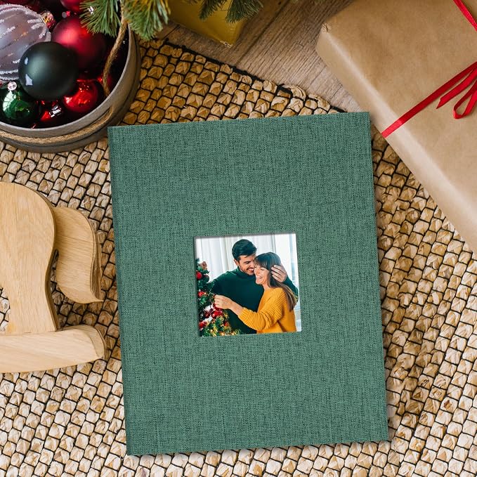 4x6 Slip In Photo Album Holds 200 Pockets Cloth Cover Dark Green | DIY cover window, Acid free pages, PVC free pockets, Family Travel Wedding, Gift ready - Image 8