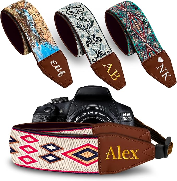 Art Tribute Custom Camera Strap Orange Rhombus - Add Your Text and We Make It Especially For You Get Your Own Personalized Gift Camera Strap, No Shipping Cost! by ArtTribute