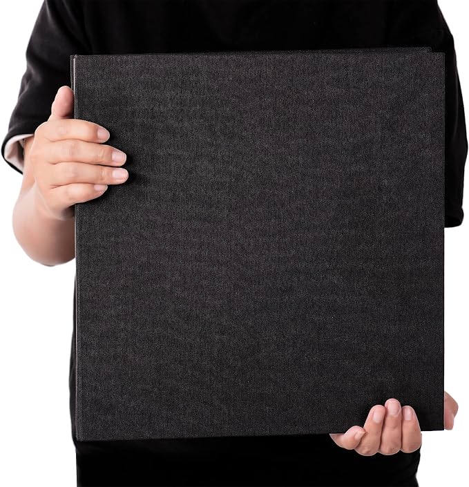 Large Photo Album Self Adhesive 4x6 5x7 3x5 8.5x11 Scrapbook Magnetic Album DIY Scrap Book Length 13 x Width 12.8 (Inches) 120 Sticky Pages Linen Cover DIY Photo Album (Black) - Image 7