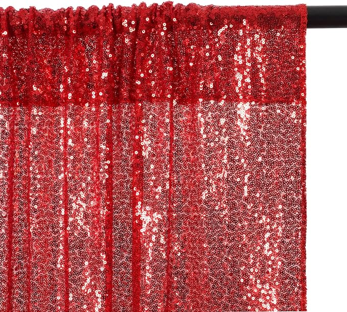 Poise3EHome Red Sequin Backdrop, 20Ft x 10Ft Glitter Photography Background Curtains for Party Baby Shower Wedding Birthday Christmas Thanksgiving Halloween Decoration - Image 8