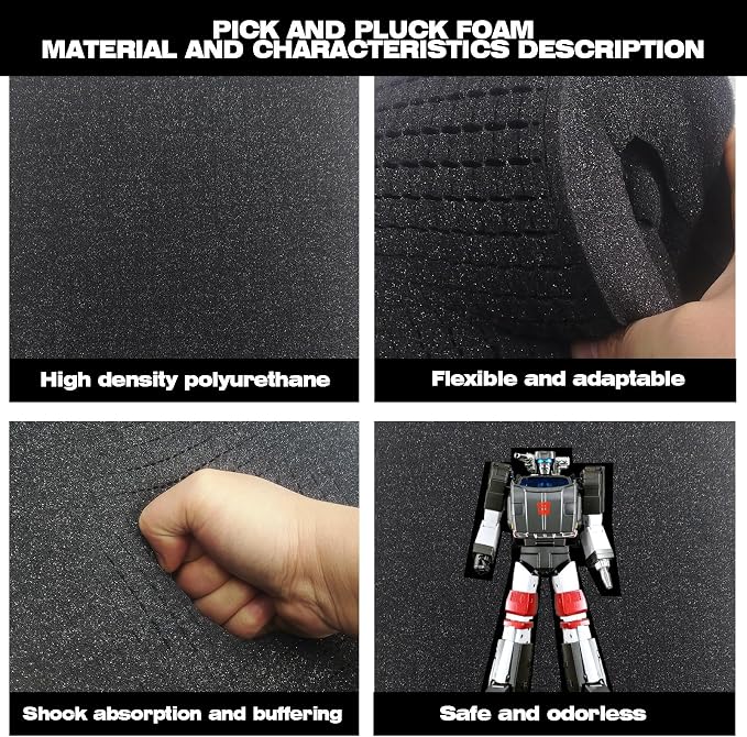 KYHSOM 4 Pack Pick and Pluck Foam 16x12x2 Inch - Pre-Cubed Cell Polyurethane Sheets for Tool Box, Camera, Craft and Protective Case Liner Organizer - Image 5
