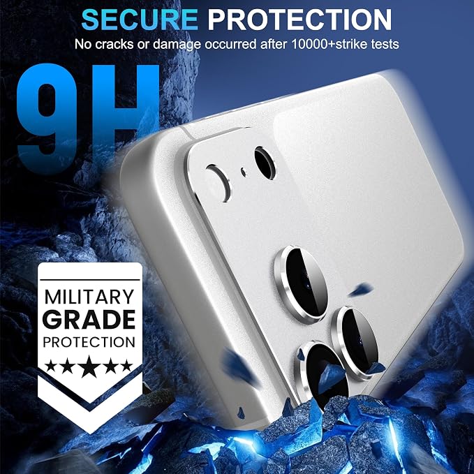 Suoman for iPhone 17 Pro Max Camera Lens Protector -Silver | [All-in-one Frosted] [Strong-Adhesion] Metal Frame Tempered Glass Camera Lens Cover - Image 5