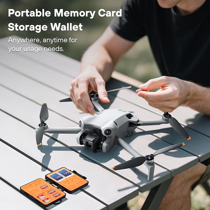 Tomat 24 Slots Mirco SD Card Case Water-Resistant Anti-Shock Card Storage Case for Insta360 Luna Ultra/Mini 5 pro/Mini 4k/Mini 3/Pocket 3, Support 8 SD Cards 14 Micro Cards and 2 Nano Sim Cards - Image 3