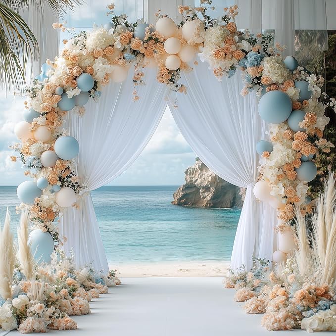 White Backdrop Curtain Drapes for Parties, 2Pack 10x10FT | Wrinkle Free Polyester Curtain Backdrop Draping Fabric for Backdrop Photoshoot Birthday Party Background,4 Panel 5x10FT - Image 5
