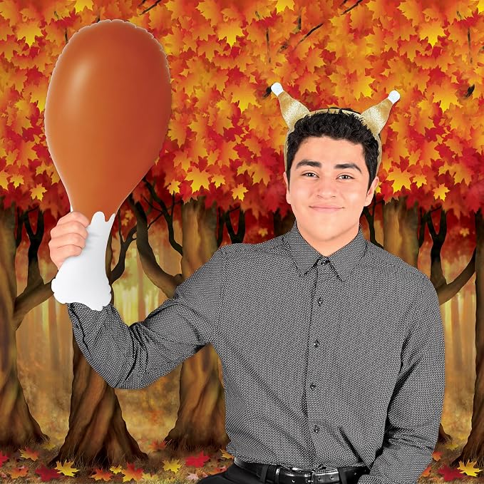 Beistle Inflatable Turkey Leg Prop – Jumbo 2 Ft Drumstick Thanksgiving and Fall Party Decoration, Oversized Food Costume Accessory for Harvest Events, Medieval Banquets and Photo Booth Displays, 24" - Image 4