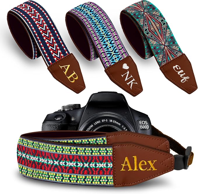 Art Tribute Custom Camera Strap California Weave- Add Your Text and We Make It Especially For You Get Your Own Personalized Gift Camera Strap, No Shipping Cost! by ArtTribute