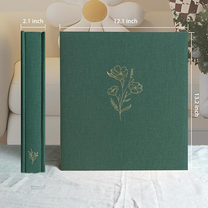 Holoary Photo Album 4x6 500 Photos 5 Pictures Per Page, 500 Pockets Picture Album, Linen Fabric Cover Big Picture Book for Photos, 4x6 Photo Albums for Family Weddings Travel Memories(Dark Green) - Image 2