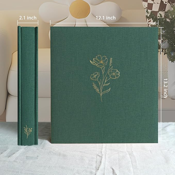 Holoary Photo Album 4x6 600 Photos 5 Pictures Per Page, 4”x6” Picture Album, Linen Fabric Cover Big Picture Book for Photos, 4x6 Photo Albums for Family Weddings Travel Memories(Dark Green) - Image 2