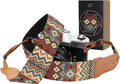 Padwa Lifestyle Camera Strap - 2" Cowhide Head Camera Straps for Photographers,Vintage Jacquard Embroidery Woven Cotton Adjustable Shoulder Neck Straps for Cameras,Binoculars（Cool Ethnic Style Brown） by PadwaLifestyleCameraStrap
