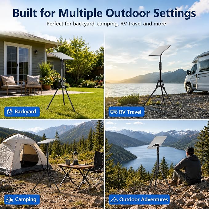 UBeesize Starlink Mini Tripod Mount, 63" Tripod Stand with Ground Stakes | Adjustable Height and Angle, With Pipe Adapter, Designed for Starlink Mini Setups at Camping, RV Travel and Outdoors - Image 7