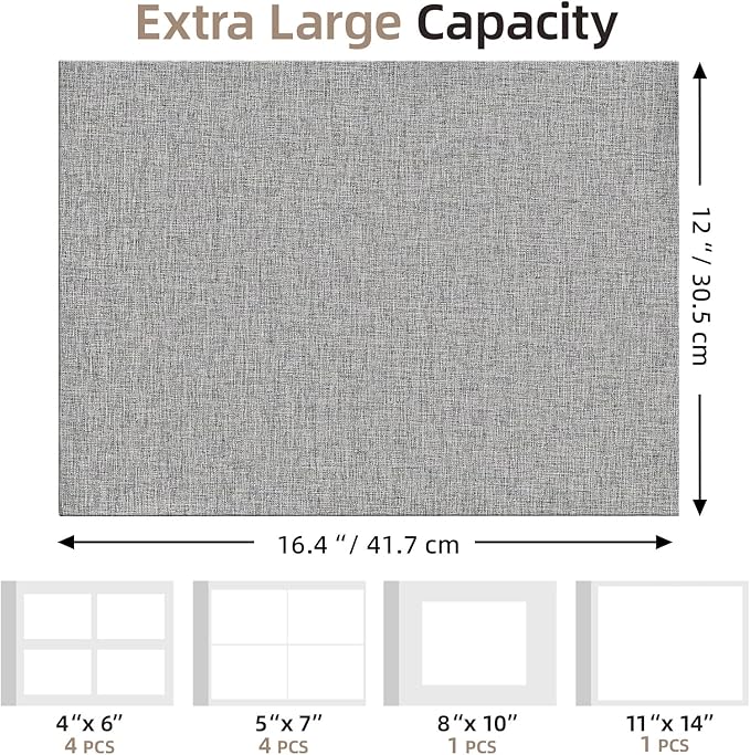 Vienrose Extra Large Self Adhesive Photo Album 11x14 20 Pages Gray | 12X16.4 Inch, Art Portfolio Binder, Graduation And School Memory Book, Certificate Binder - Image 5
