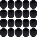 Microphone Foam Covers, 20 Pack Thick Handheld Stage Cover Foam Karaoke DJ Microphone Covers Disposable(Black) by Augshy