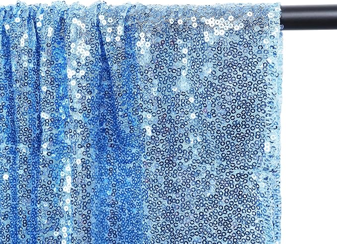 Poise3EHome Blue Sequin Backdrop,10FT x 10FT Sequin Photography Backdrop Curtain for Party Decoration, Baby Blue - Image 8