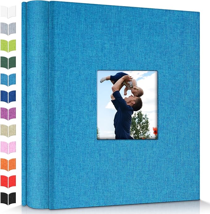 Artfeel Photo Album 4x6 with 600 Pockets,Slip-in Picture Albums,Linen Cover Memory Book with Front Window,White Page Vertical Photo Book for Wedding,Family,Anniversare,Baby,Vacation by Artfeel