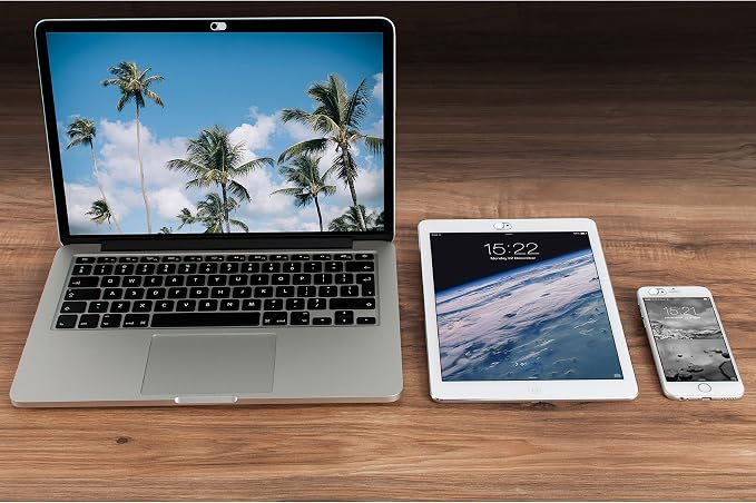 imluckies Metal Webcam Cover Slide, 0.023in Camera Cover for Laptop Computer, MacBook Pro/Air iMac iPad Tablet iPhone 8/7/6 Plus, Echo Show/Spot Web Camera Blocker Protect Your Privacy [2 Pack White] - Image 5