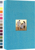 potricher Photo Album 4x6 Pictures, 300 Pockets, Linen Cover, Blue | Linen Cover, Front Window, Large Capacity 4x6 Picture Albums, Photo Book for Family, Wedding, Anniversary, Baby, Keepsake by potricher
