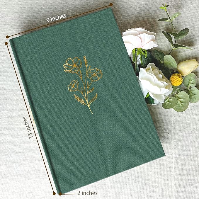 Holoary Photo Album 4x6 300 Photos, 300 Pockets 4”x6” Picture Album, Linen Fabric Cover Big Picture Book for Photos with Writing Area, 4x6 Photo Albums for Family Weddings Travel Memories(Dark Green) - Image 2
