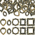 Vicenpal 40 Pcs Black Gold Mini Vintage Picture Frames Bulk | Small Vintage Photo Frames, Antique, Resin, Baroque, Ornate, Cute Wallet Size, for DIY Jewelry Gifts Christmas Wedding Decor by Vicenpal