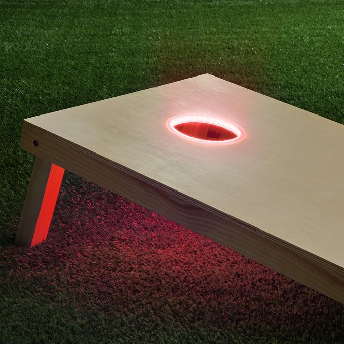 GoSports Cornhole Light Up LED Ring Kit 2pc Set - Red, White or Blue - Compatible with All Cornhole Games - Image 2