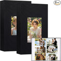 Aevdor 2 Pack 4x6 Photo Albums, Holds 600 Photos, Linen Cover, Black | Linen Hardcover, Slip-In Pockets, Acid-Free & PVC-Free, Store Wedding Baby Vacation Memories by Aevdor