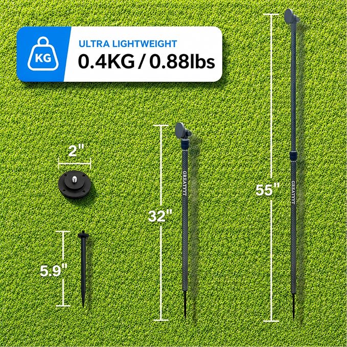 Carbon Fiber Monopod Golf Swing Recorder - Ultra Lightweight with MagSafe Magnetic Holder - Adjustable 32-55" Height - Ground Spike - Training Aid for iPhone Android - Image 7