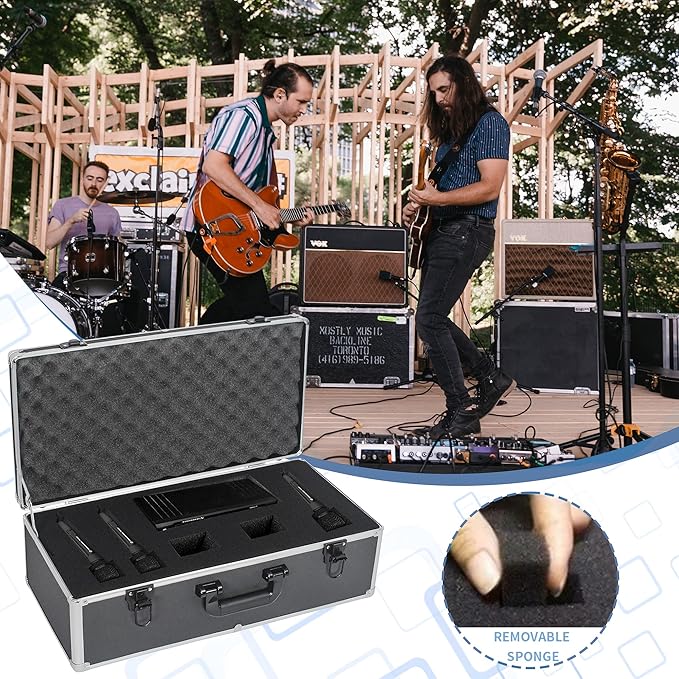 22 Inch Hard Carrying Case | Ideal for Wireless Mic System Storage & Camera Gear Transportation with Customizable Pre-Diced DIY Foam, Black - Image 6