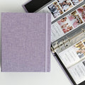 Photo Album For 2X6 Photo Booth Slip In Strips And 4X6 Pictures - 6 Ring Notebook Binder With 20 2 By 6 Sleeves - Fits 80 Photobooth Prints (PURPLE LAVENDER - LINEN HARDCOVER, 2X6) by SMILEWAVE