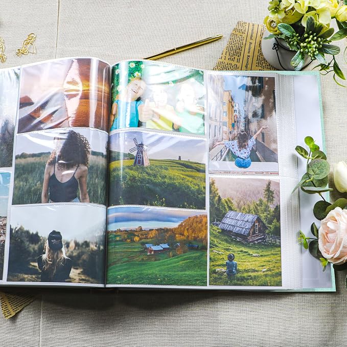 Holoary Photo Album 4x6 500 Photos 5 Pictures Per Page, 500 Pockets 4”x6” Picture Album, Linen Fabric Cover Big Picture Book for Photos, 4x6 Photo Albums for Family Weddings Travel Memories(Green) - Image 8