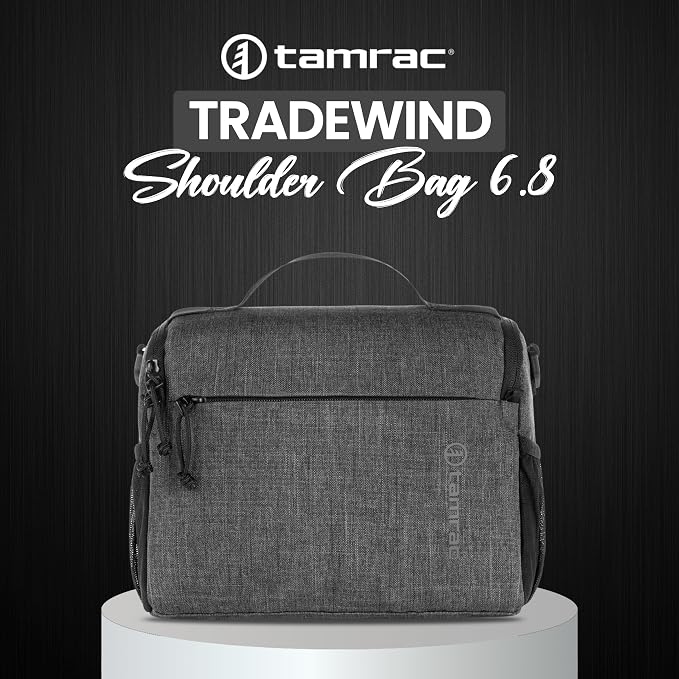 Tamrac Tradewind 6.8 Camera Bag for Photographers, Camera Case for Photography Accessories, Compact Camera Shoulder Bag for DSLR and Mirrorless Cameras, Crossbody Camera Bag for Women Men – Dark Grey - Image 2