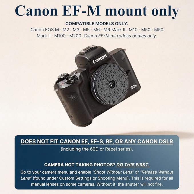 Original Retropia Repurposed Disposable Mirrorless Camera Lens | Unlimited Instant Film-Look Photos | Pancake Lens, 32mm Focal Length & Fixed f/11 Aperture (MIRRORLESS Canon EF-M Mount Compatible) - Image 2