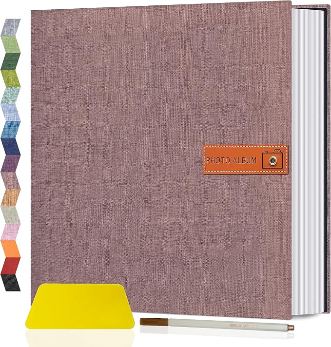 Popotop Large Photo Album Self Adhesive 4x6 5x7 8x10 Scrapbook Album DIY Picture Book,Gifts for Mom,Family Baby and Wedding,with Metal Pen and Plastic Board by Popotop