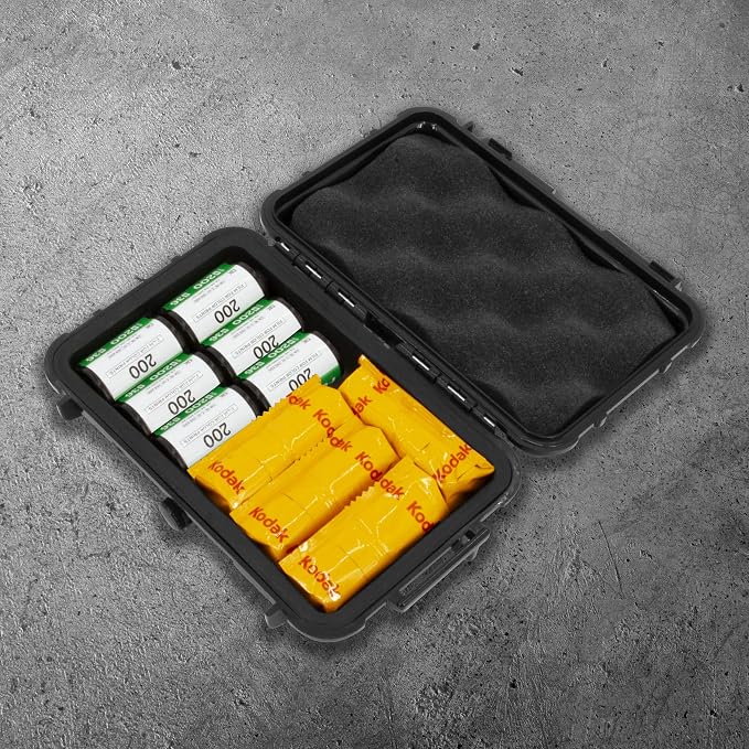 CASEMATIX Hard Shell 35mm Film Case - 7" Waterproof & Lightproof Holder for up to 12 x 35mm or 8 x 120 Film Rolls, Travel Container - Image 6