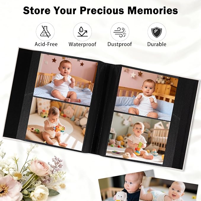 Aevdor 5x7 Photo Album, Holds 320 Photos, Linen Cover, Beige | Fits 5x7 Photos, Postcards & Artwork, Family & Wedding Albums, Baby & Travel Memories - Image 3