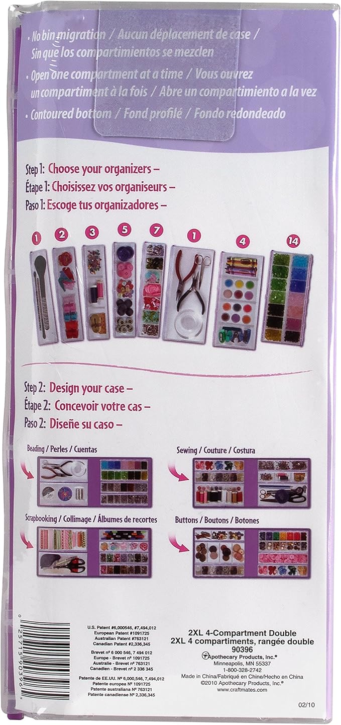 Craft Mates Bead Organizer, 4 Locking Compartments, Plastic Storage (2XL) | Clear Plastic Storage for Buttons, Pins, Jewelry, Diamond Art & Craft Supplies, Large Portable Organizer for Crafters - Image 4