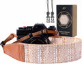 Padwa Lifestyle Cork Camera Strap - 2" Top Layer Cowhide Head Camera Straps for Photographers,Natural Log Crackle Art Print Style,Soft Chamois Velvet Padded Strap Quick Release fits All Cameras by PadwaLifestyleCameraStrap