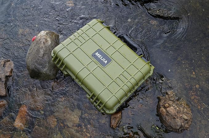 MEIJIA All Weather IP67 Waterproof Hard Camera Case,Hard Protective Case,Hard Case with Customizable Foam,Fit Use of Drones,Camera,Equipments,Pistols(Green,18.5 x14.06x6.93inches) - Image 7