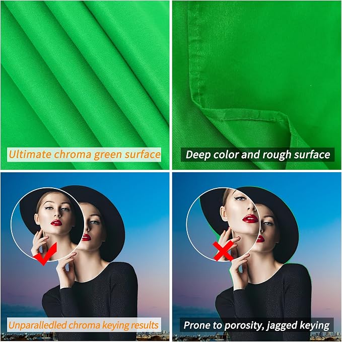 GFCC Green Screen Backdrop Chromakey Streaming Photography Curtain, 5x7FT | Versatile Background for Gaming Studio Photoshoot Christmas Party Video Recording High Density, Non-Reflective, Easy Hang - Image 2