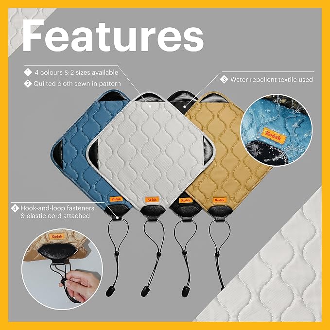 KODAK Camera Wrap Size M 31x31cm - Water-Resistant, Anti-Scratching and Dust-Free Protective Cloth for Mirrorless Camera, Compact Camera, Prime Lens (Olive) [ONE item] - Image 6