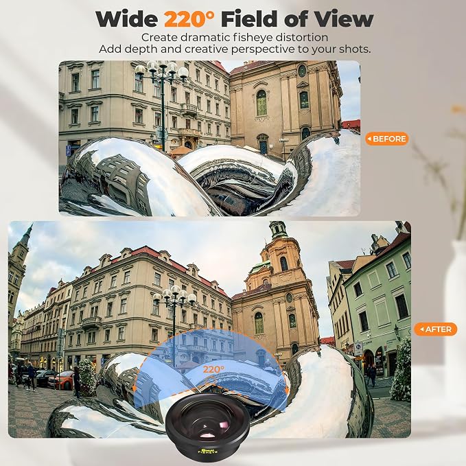 Freewell 8mm Fisheye Lens for 17mm Mount Phone Case | 220° Ultra-Wide Angle, 0.5m Focus Distance – Perfect for Creative Shots - Image 3