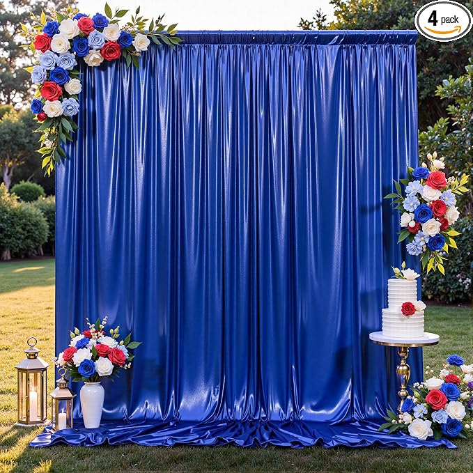 20x10FT Royal Blue Sequin Backdrop Curtain for Party - 4 Panels 5x10FT Wrinkle-Free Shimmer Drapes for Birthday, Wedding, Christmas, Decorations & Photography by Unknown