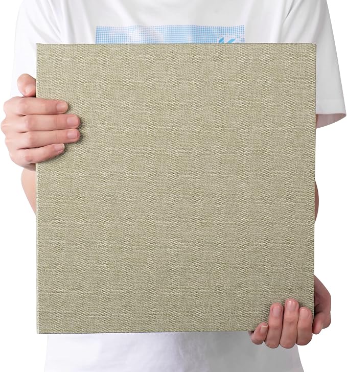 Large Photo Album Self Adhesive 4x6 5x7 3x5 8x10 Scrapbook Magnetic Album DIY Scrap Book Length 13 x Width 12.8 (Inches) 120 Black Sticky Pages Linen Cover DIY Photo Album(Gress Green) - Image 6