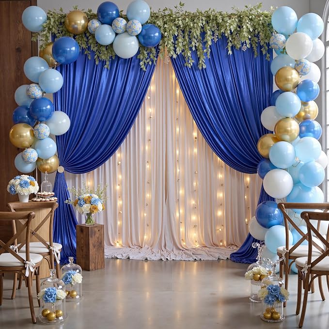 10x10ft Thick Royal Blue Glitter Backdrop Curtain Panels for Parties, Wrinkle Free Sequin Sparking Photo Backdrop Drapes, 2 Panels 5x10ft Shimmer Back Drop Cloth for Wedding Birthday Photography - Image 5