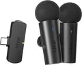 FIFINE M8 Wireless Lavalier System Dual Lapel Mic for Video Interview Vlog | 2 Microphones with Type C Receiver, Clear Sound for Android Phone Tablet Iphone15 Laptop YouTube by FIFINE