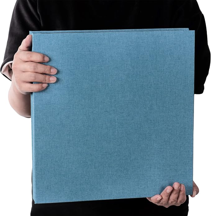 Large Photo Album Self Adhesive 4x6 8x10 10x12 Scrapbook Magnetic Album DIY Scrapbook Length 13 x Width 12.8 (Inches) 120 Sticky Pages Linen Cover DIY Photo Album(Sky blue) - Image 6