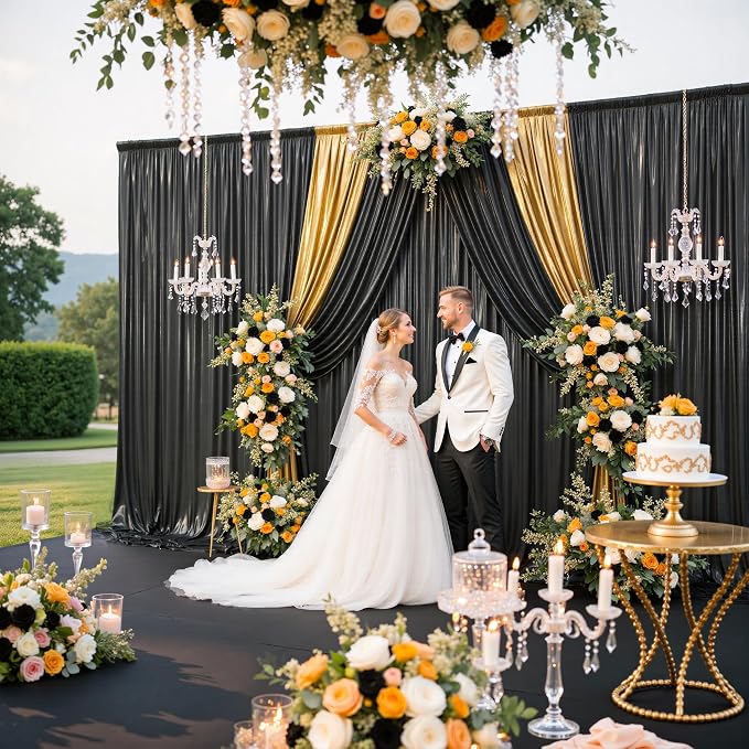 10x10FT Black Sequin Backdrop Curtain for Party - 2 Panels 5x10FT Wrinkle-Free Shimmer Drapes for Birthday, Wedding, Christmas, Decorations & Photography - Image 8