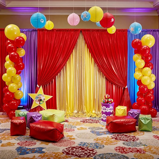 20x10ft Thick Red Glitter Backdrop Curtain Panels for Parties, Wrinkle Free Sequin Sparking Photo Backdrop Drapes, 4 Panels 5x10ft Shimmer Back Drop Cloth for Wedding Birthday Photography - Image 5