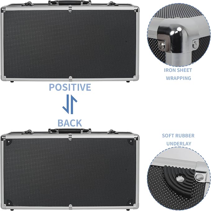 22 Inch Hard Carrying Case | Ideal for Wireless Mic System Storage & Camera Gear Transportation with Customizable Pre-Diced DIY Foam, Black - Image 3