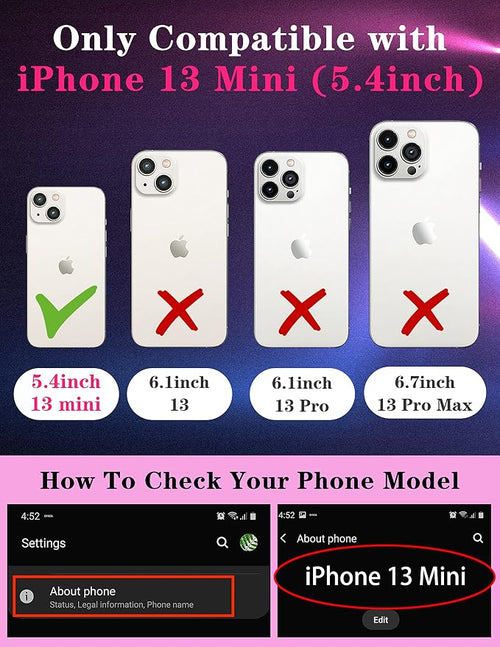 (2in1 for iPhone 13 Mini Case Sun and Moon Stars Women Cute Space Phone Cover with Slide Camera Cover Protective Fashion Golden Print Design Cases for iPhone 13Mini 5.4'' - Image 2